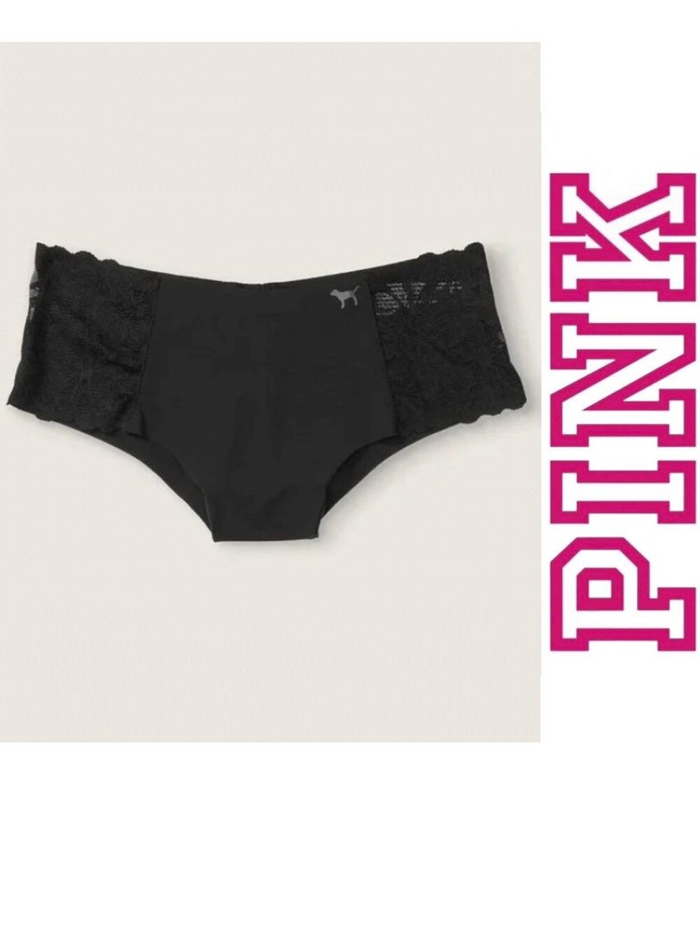 Victoria's Secret PINK | Black Seamless No Show Cheekster Panties | Size Medium